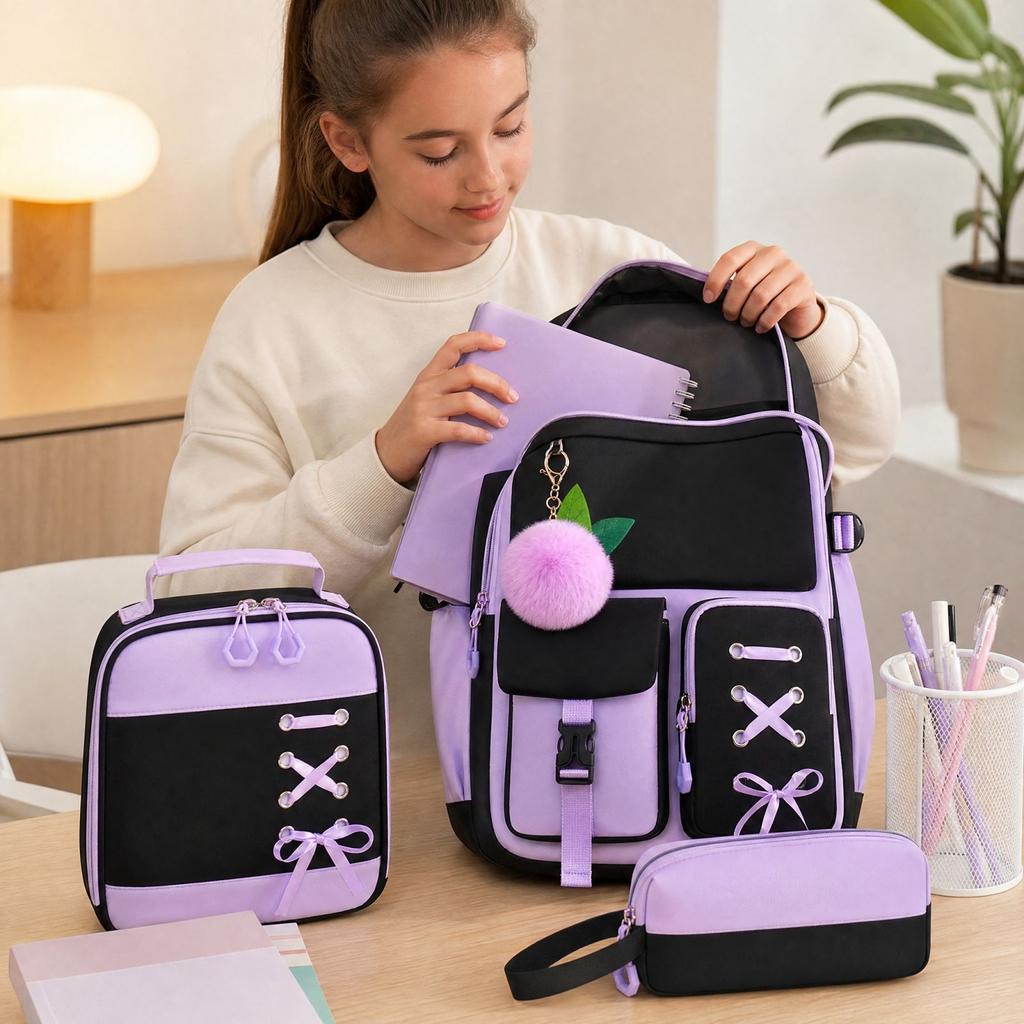 3-Piece School Backpack Set for Students