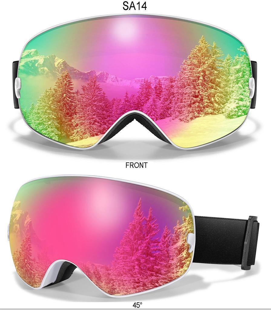 Высококачественные противотуманные горнолыжные очки со сферической линзой в форме запятой