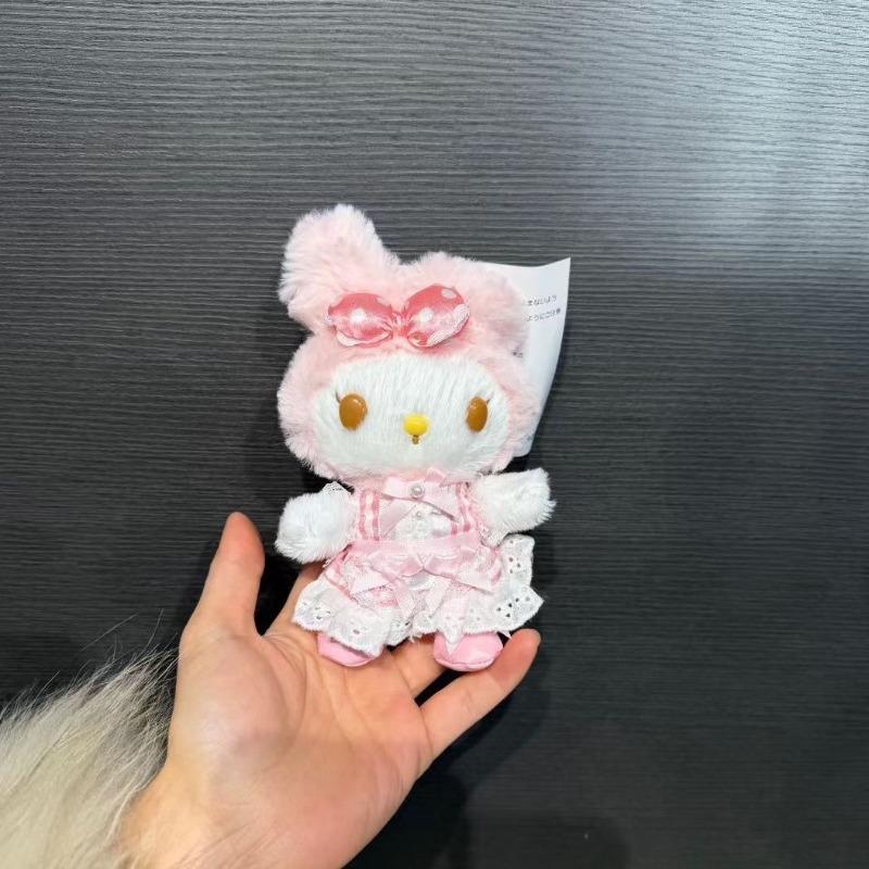 Милая Клубничная Горничная Кружево В горошек Рот My Melody Плюшевая игрушка Белая Ягодная Мелодия Плюшевый кошелек-монетница Девочковое Сердце Подарок