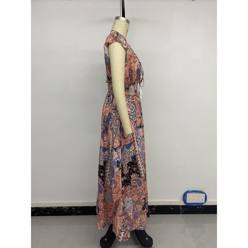 Женское летнее платье с принтом A Swing, платье без рукавов в стиле бохо