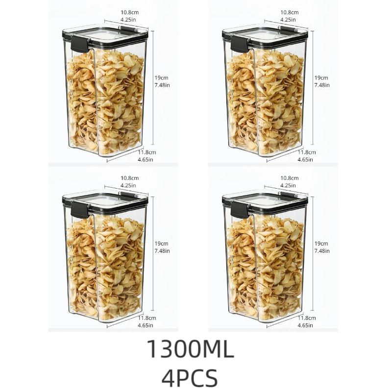 Утолщенный герметичный резервуар для хранения, квадратный прозрачный набор ящиков для хранения сухофруктов, штабелируемые кухонные контейнеры для хранения зерна