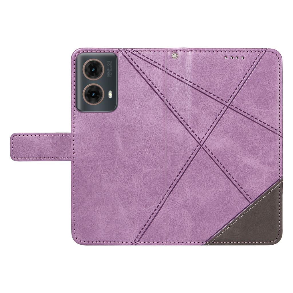 Для Motorola Moto G85 5G/S50 Neo 5G Чехол Кожаный Геометрическая Линия Кошелек Чехол для телефона с Ремешком на Запястье