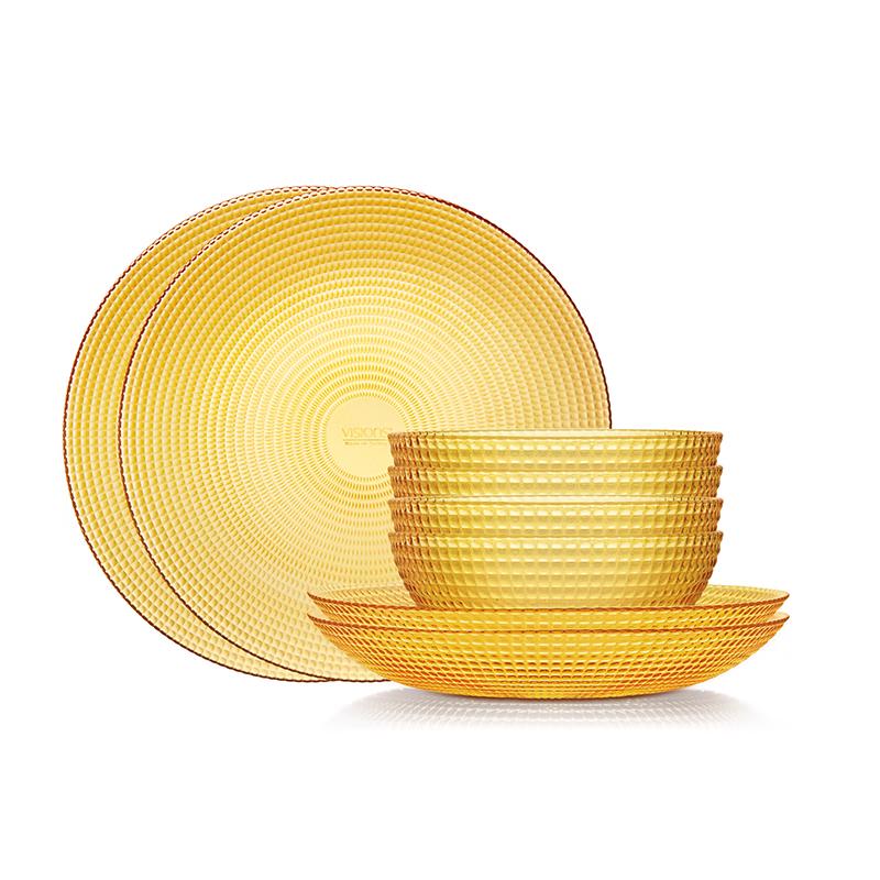 VISIONS Corning Amber Glass 8-Piece Dinnerware Set