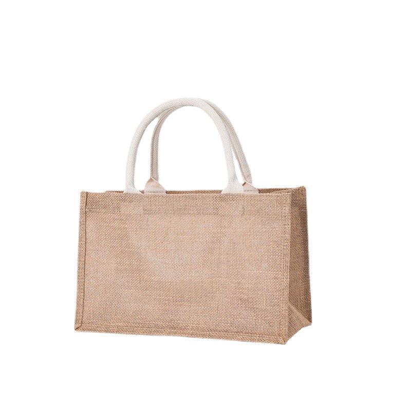 MUJI Burlap Hand-held Gift Bag - Stylish Blank Small Batch Shopping Bag