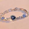 Fashion Women Girl Crystal Heart Shape Bracelet Bangle Jewelry Gift