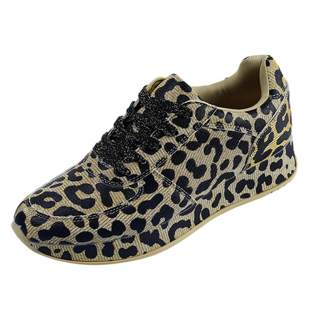Женская модная женская обувь с леопардовым принтом, увеличенная повседневная обувь