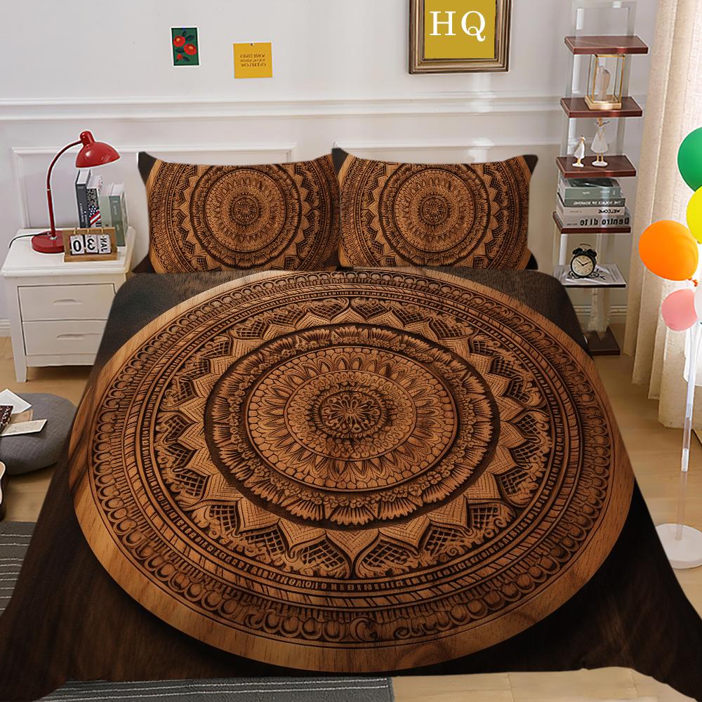 Mandala Printed Bedspreads Twin Size Microfiber Bedding Cover Cool Boy Fashion Duvet Cover Set Bedroom Decor