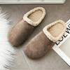 Модные женские ретро теплые тапочки зимние модные кожаные плюшевые тапочки корейские домашние мягкие пробковые плоские шлепанцы из овечьей шерсти повседневные тапочки