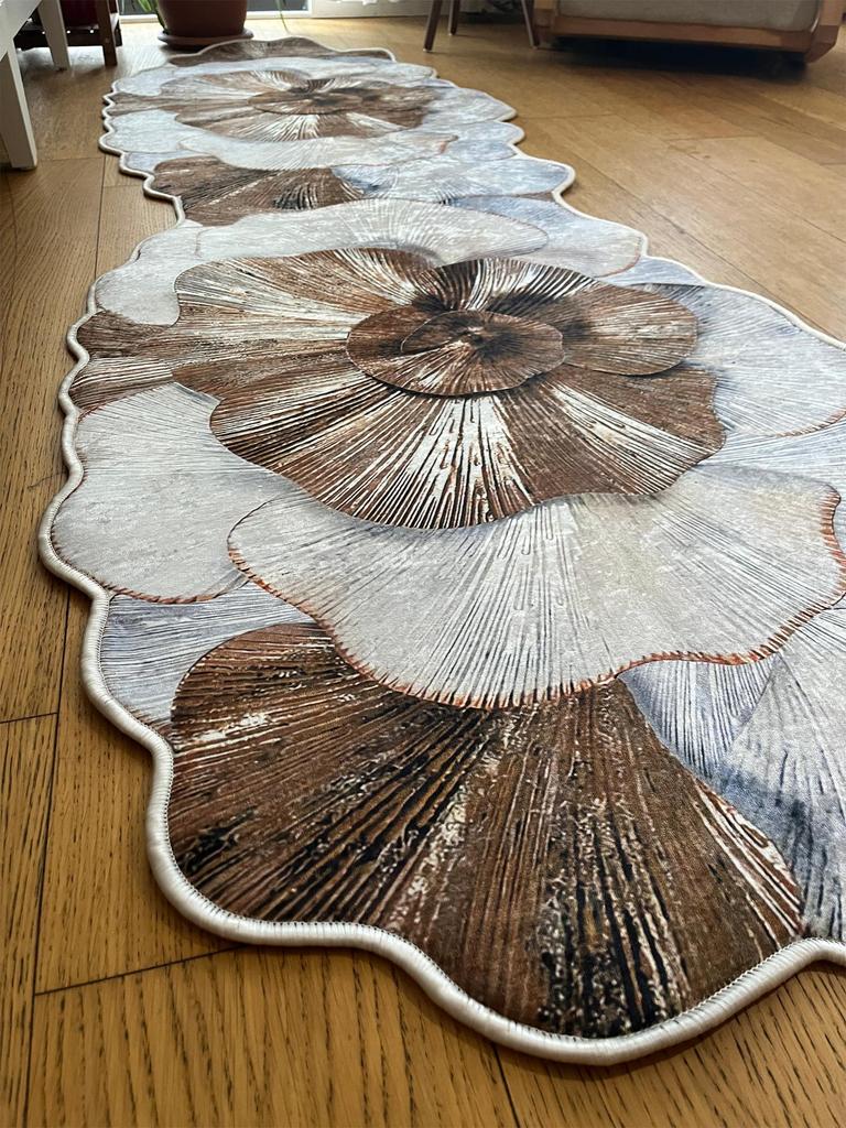 ePeddler Домашний современный кофейный цветочный узор Цифровая печать Моющаяся нескользящая точечная основа Новое поколение для гостиной, кухни, прихожей и напольного коврика