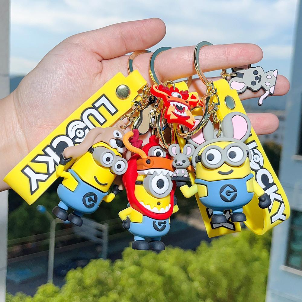 Adorable Cartoon Zodiac Silicone Keychain Cute Animal Car Hanging Charm