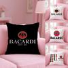 B-Логотип Bacardi Чехол на подушку Плюшевая ткань Мягкий Двусторонний печатный Невидимая молния Наволочка для дивана Домашний декор