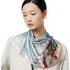 100% Mulberry Silk Double-Sided Printed Small Square Scarf