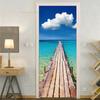 Sea Beach Door Decoration Stickers Bedroom Entrance Boys Girls Room 3d Wallpaper Natural Scenery Self-adhesive Home Wall Decals
