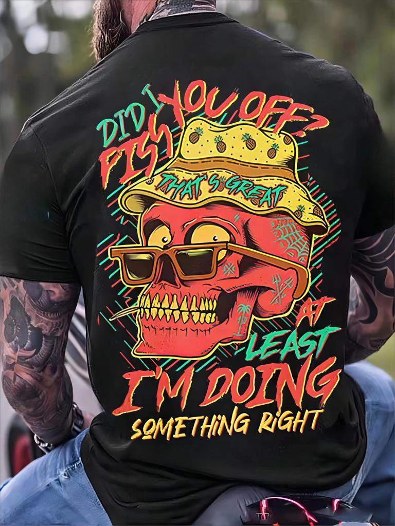 New 2026 Skull Pattern Tshirt Unisexs Summer Casual Versatile Comfortable Shortsleeved Cotton Crew Neck Top Unisexs Clothing