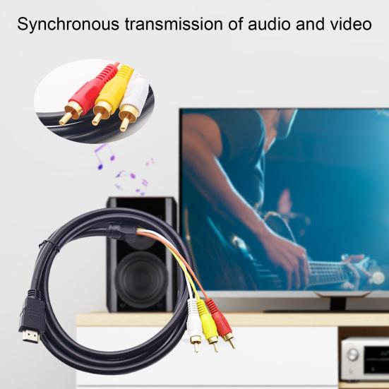 1,5 м Аудио Видео Кабель Без Потерь Позолоченный Штекер HDMI-совместимый Папа на 3 RCA Папа ТВ Приставка AV Кабель Офисные Принадлежности