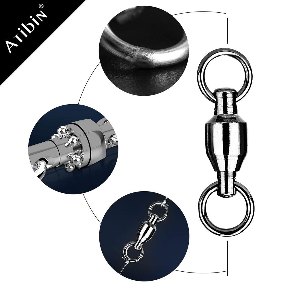 Atibin Джиггинг Нержавеющая сталь Высокопрочный Подшипниковый Застежка Приманка для Луфаря Ручей 50 кг Вертлюги, Набор 25 штук, Вертлюги, Вертлюги, Рыбалка, Рыбалка,