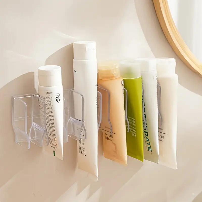 Wall-Mounted Non-Perforated Toilet Facial Cleanser Storage Rack Cosmetics Rack Mirror Cabinet Toothpaste Drain Holder