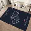 Silverstone Circuit Map Design Rug Non-slip rug suitable for living room and bedroom sofas.