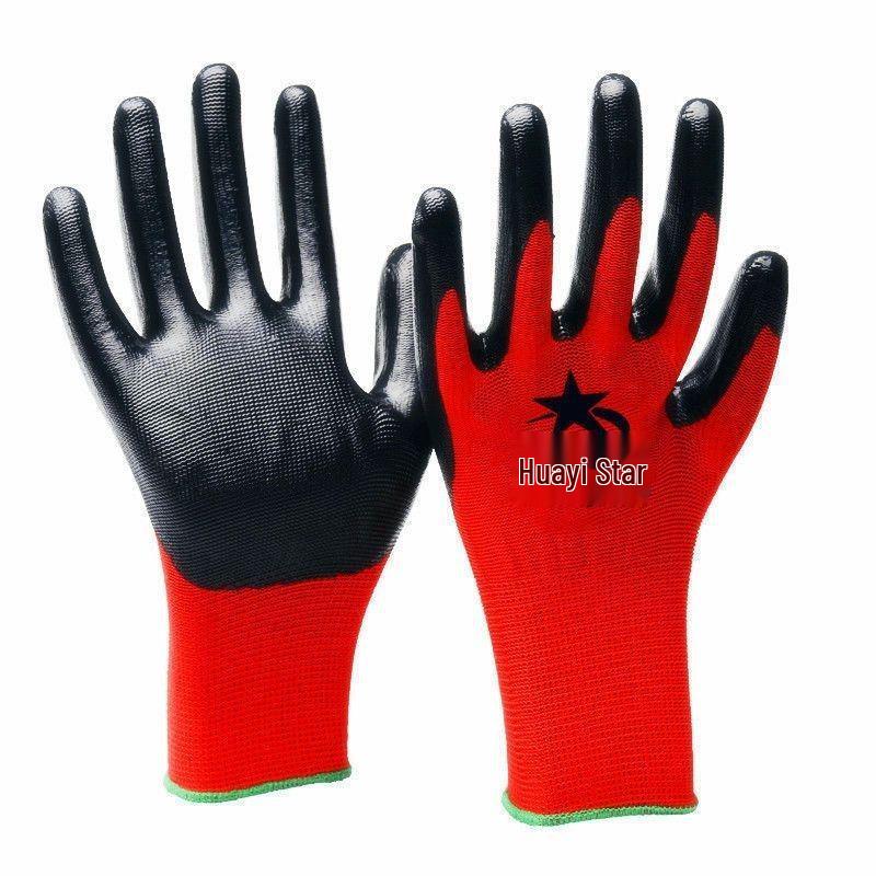 Durable Nitrile Work Gloves: Non-slip, Breathable, Anti-odor, Thickened for Construction