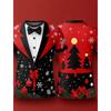 Christmas Tree Snowflake Fashion Men's 3D Printed T-shirt Party Street Short Sleeved Round Neck Clothing Pullover Men's Clothing