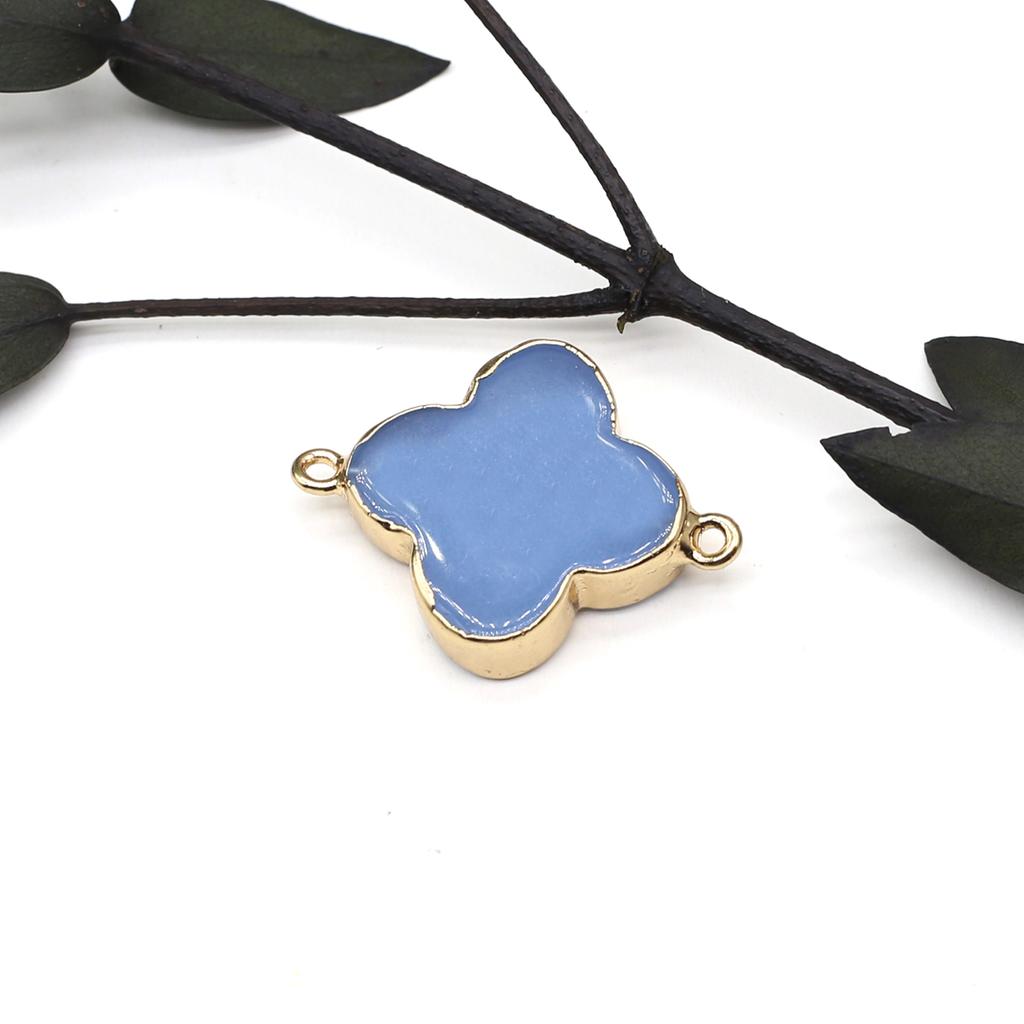 Necklace Connector Natural Stone Lapis Lazuli/Labradorite Quadrangle Connector For Jewelry Making DIY Necklace Bracelet Accessor