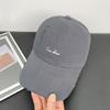 New vintage washed soft-top baseball cap for women with embroidered letters, versatile and face-slimming, unisex sun hat