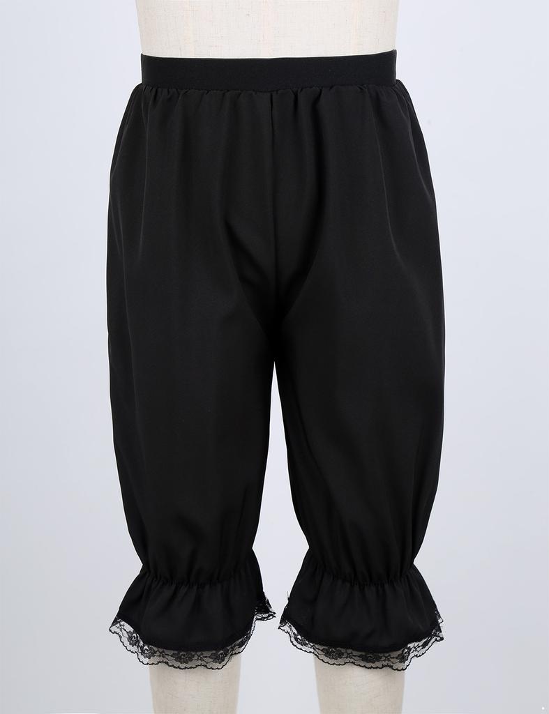 Детские викторианские панталоны для девочек, карнавальный костюм, однотонные свободные шаровары с кружевной отделкой для танцев