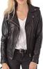 Al Khalid Biker Stylish Women Genuine Lambskin Black Leather Jacket Motorcycle Slim Fit