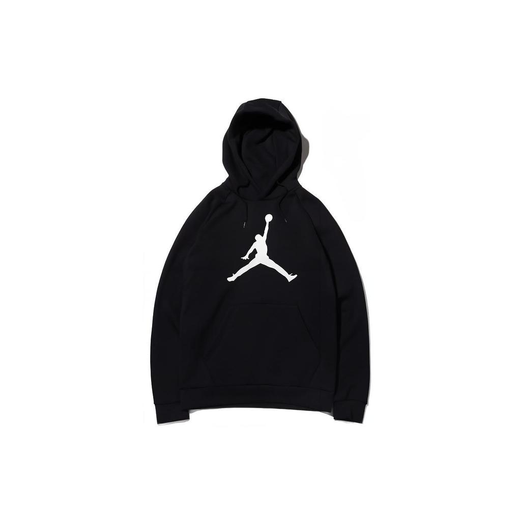 Air Jordan Jumpman Logo Fleece Pullover Hoodie Men Tops Black AV3146-010