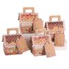 5Pcs Christmas Gingerbread House Packaging Box (Including Ribbon and Elevator), Gingerbread Man Santa Claus Candy Cookie Snack Box, Chris