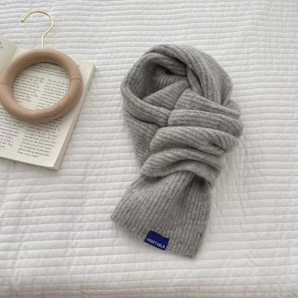 Однотонный зимний теплый шарф, утолщенный шерстяной шарф с перекрестными вязками, модный вязаный шарф Y2K унисекс