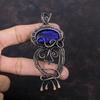 Faceted Blue Sapphire Pendant Copper Wire Wrapped Pendant Gemstone Pendant Handmade Copper Jewelry Designer Pendant Antique Jewelry For Gift