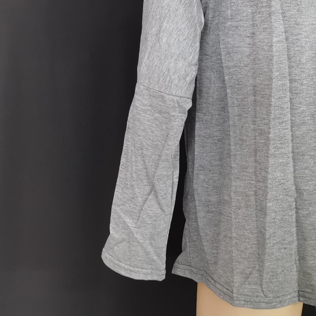 HNXC Women's Fashion Casual Autumn Winter Colour Block Print Long Sleeve O-Neck Blouses & Shirts