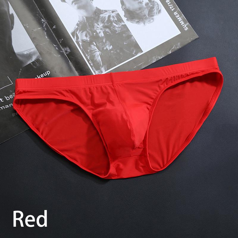 Men Bikini Erotic Underwear Seamless Ultra-thin Underwear Ice Silk Gay Panties Briefs Pouch Summer