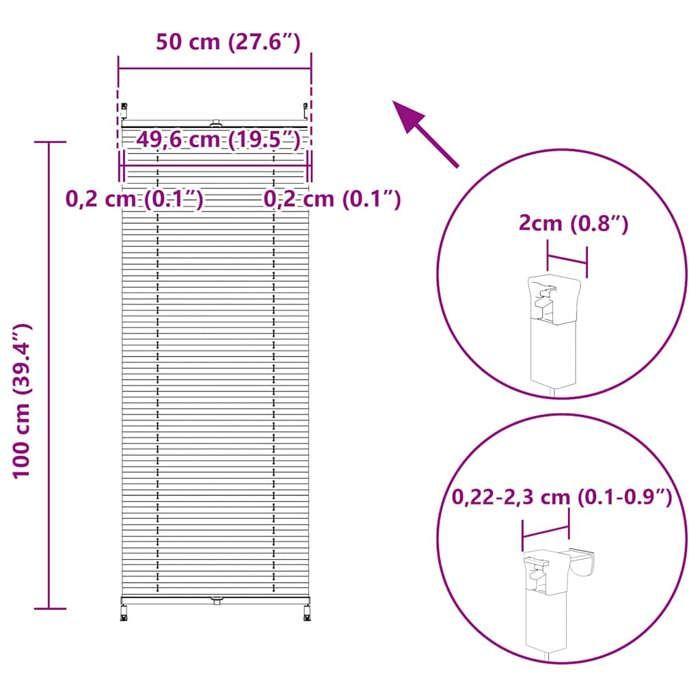 Store plissé en crème 50 x 150cm 240623