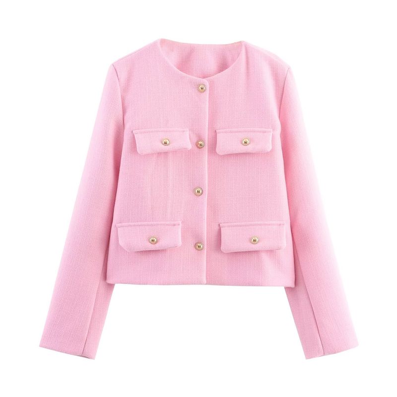 ZA Осень и зима Новая женская одежда ZR Модный стиль Модный откидной короткий костюм Верхняя одежда 3046278 800