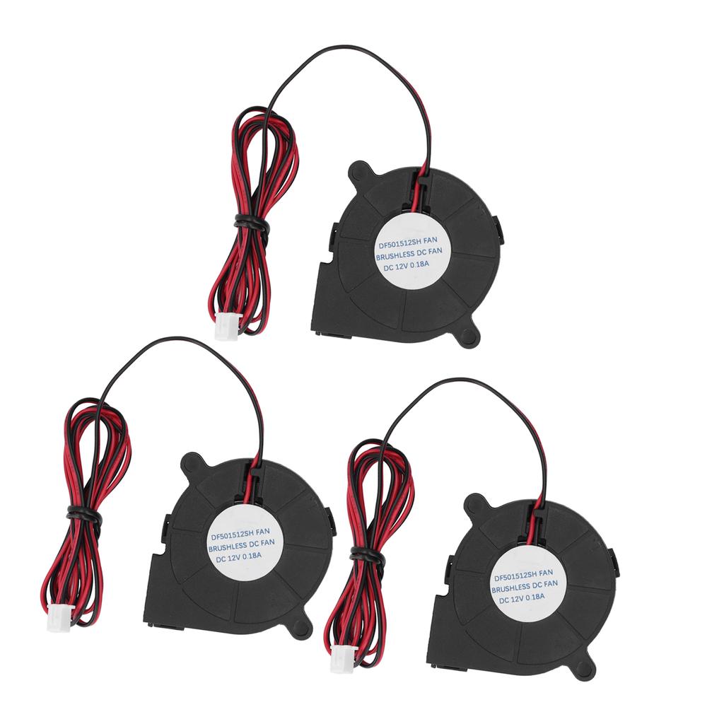 3Pcs Electronic Cooling Fan 6000RPM Blower Cooler Set Kit for Printer DC 12V 0.18A