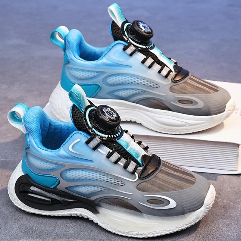 Обувь для мальчиков новая сетчатая дышащая детская спортивная обувь для мальчиков среднего и старшего возраста обувь для бега с вращающейся застежкой