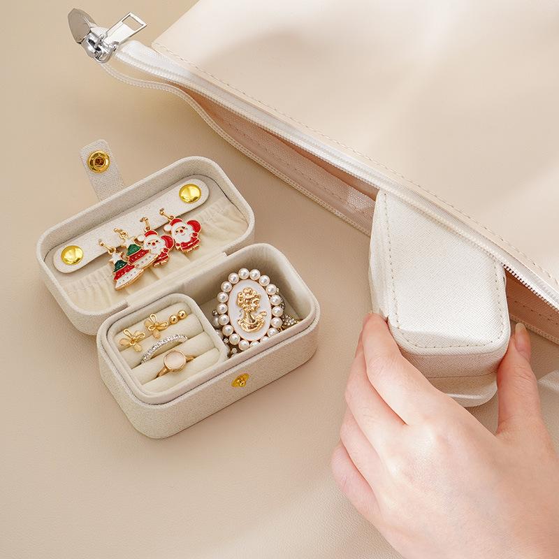 Новая мини-портативная шкатулка для драгоценностей для путешествий, ожерелье, серьги, кольца для хранения, высококачественная искусственная кожа, женский органайзер для ювелирных изделий, чехол Joyero