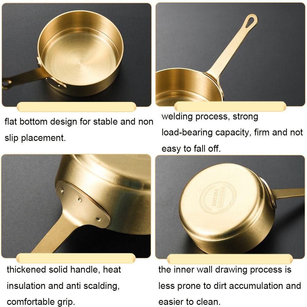 Stainless Steel Sauce Cup with Handle Mini Sauce Pan Measuring Cup Seasoning Bowl  For Kitchen