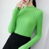 2023 Long Sleeve Knitted Sweater Autumn Pullover Women Office Lady Jumper Sweater Slim Solid Sweaters Casual Tops  17041