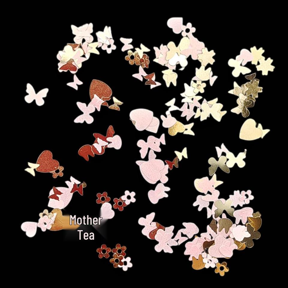 12-Grid Rose Gold Butterfly & Cherry Blossom Glitter Nail Art & Eye Makeup Stickers