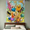 Adventure Time Wall Tapestry Aesthetic Wall Hanging Printed Fabric Blanket Decorative Tapestries For Bedroom Living Room Home Decor