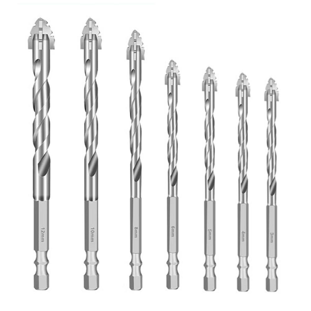 Четырехгранное сверло по плитке со скошенной головкой, набор сверл с шестигранным хвостовиком, инструмент для сверления