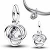 Медные twelve month birthstone сердце вечность шармы бусины кулон подходят к оригинальному браслету для женщин тонкие ювелирные изделия