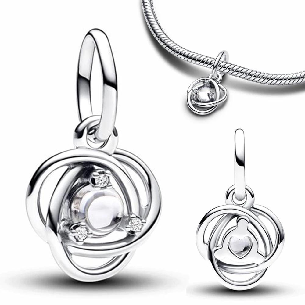 Медные twelve month birthstone сердце вечность шармы бусины кулон подходят к оригинальному браслету для женщин тонкие ювелирные изделия