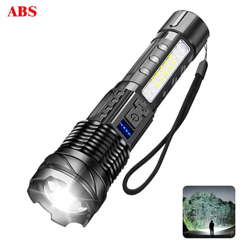 1/2PCS/A Set High Strong Power Led Flashlights Emergency Spotlights Built-in Battery Rechargeable Portable Outdoor Camping Torch