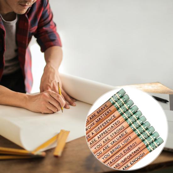 10 шт., набор карандашей для подтверждения, вдохновляющие карандаши, деревянные мотивационные карандаши с высказываниями, карандаши для комплиментов, студенческие подарки от учителя