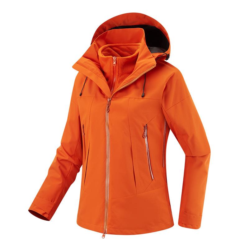 Women Men's Jacket 3 In 1 Waterproof Winter Jacket Snow Jacket Windproof Hooded with Inner Warm Fleece Coat