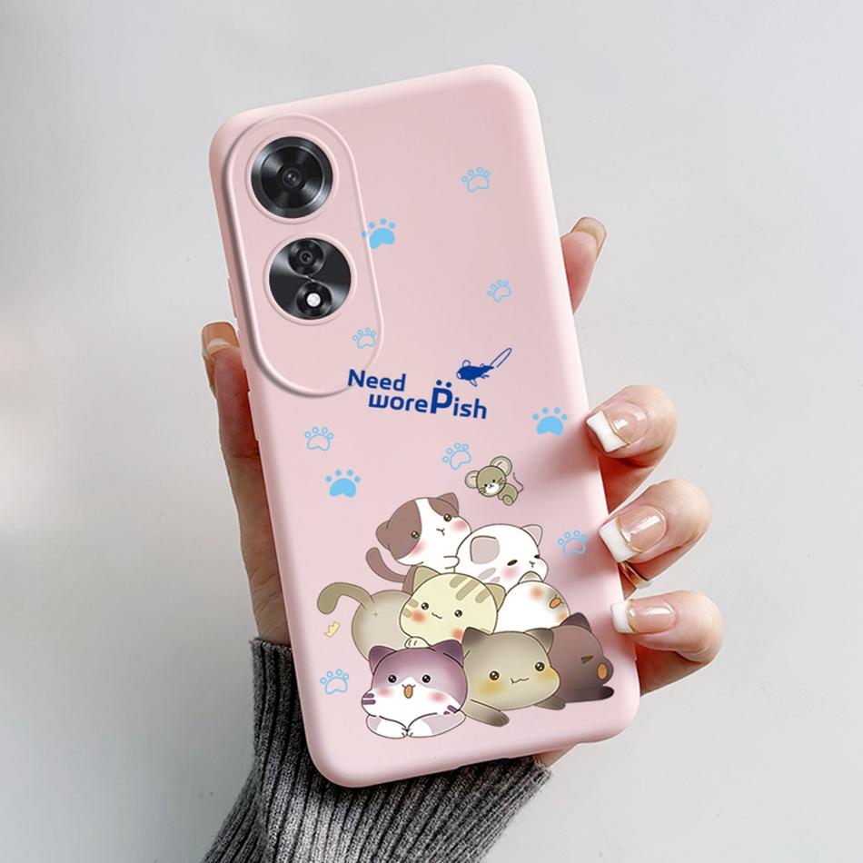 Чехол для Oppo A60 CPH2631 Милый Мультяшный Медведь Лягушка Расписной Ударопрочный Мягкий Задний Чехол для Oppo A60 OppoA60 A 60 4G Силиконовый Бампер